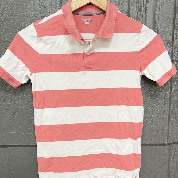 Old Navy Other - Boy’s Old Navy striped coral and white striped polo shirt